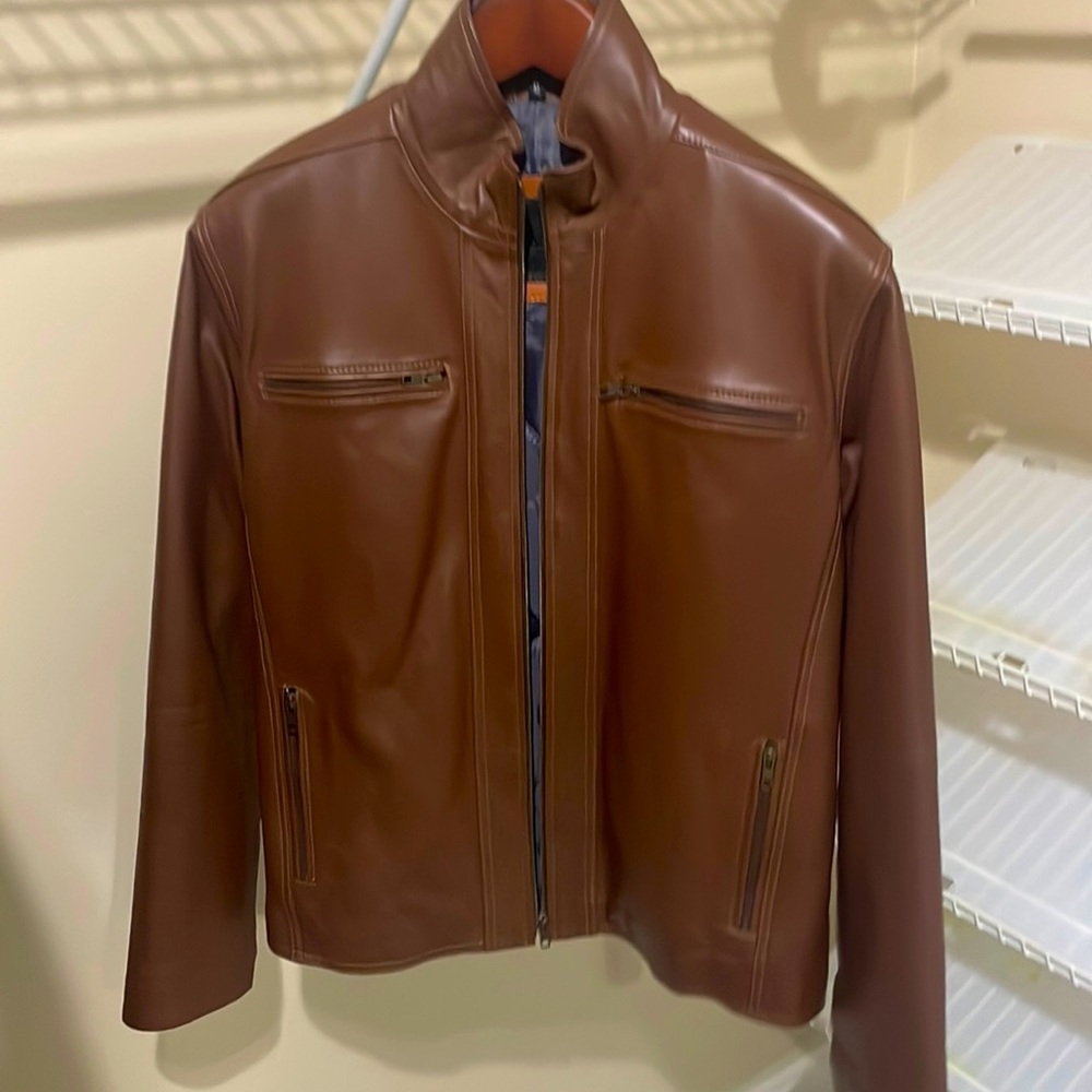 NWOT Genuine brown leather jacket